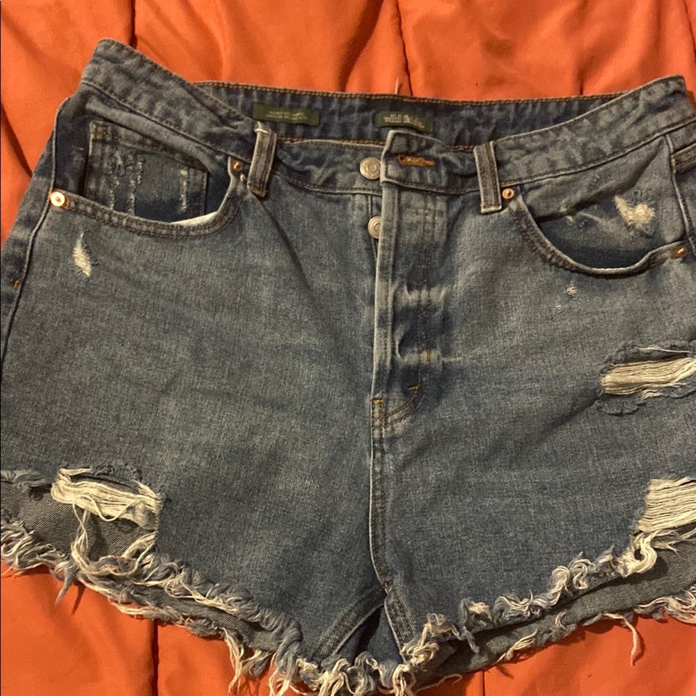 Wild Fable Blue Distressed Jean Shorts